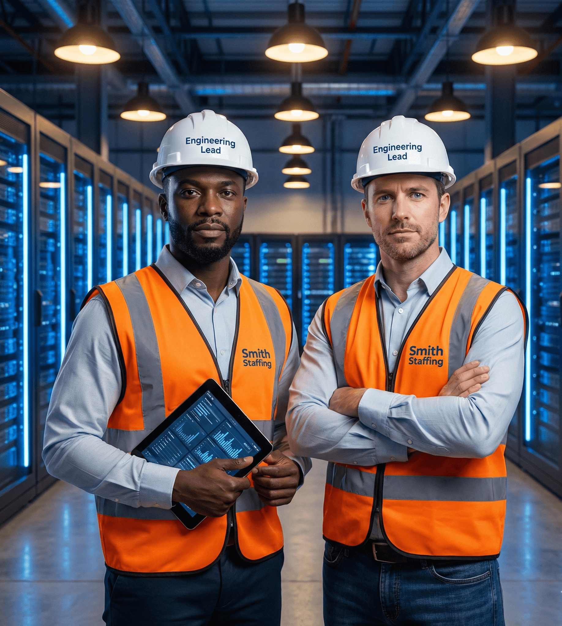 Smith Staffings engineering team at a data center facility